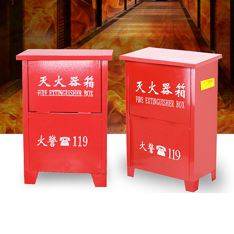 干粉灭火器箱子4KGX2只装2/3/5/8kg箱家用消防器材不锈钢灭火器箱